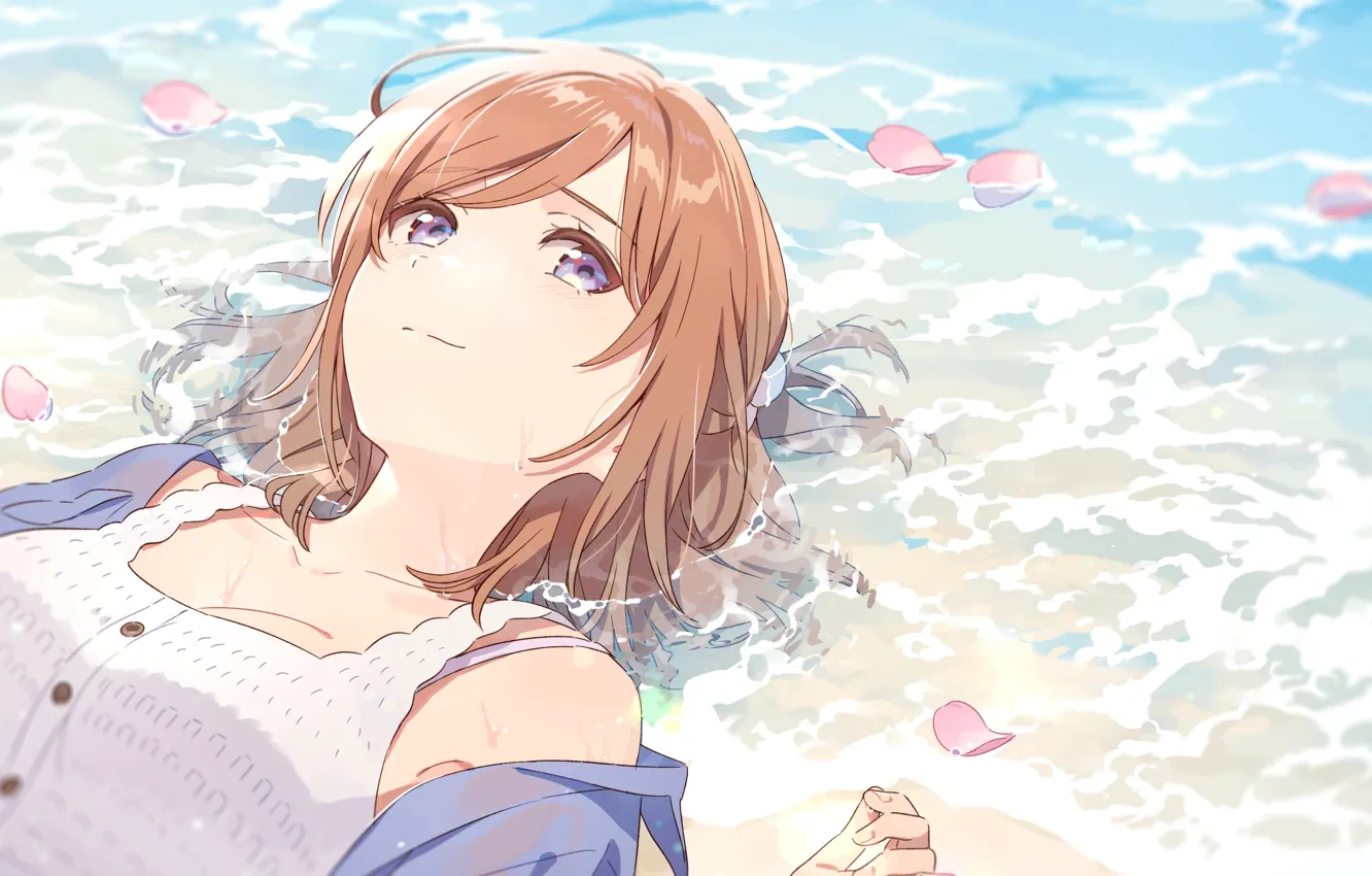 Photo wallpaper sand, sea, girl, Hechima