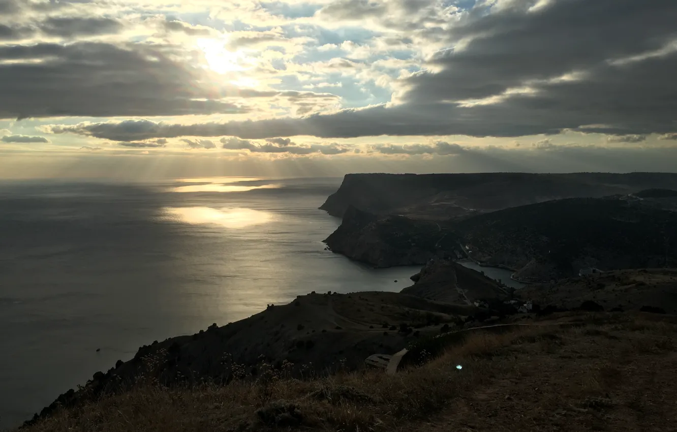 Photo wallpaper sea, clouds, Crimea