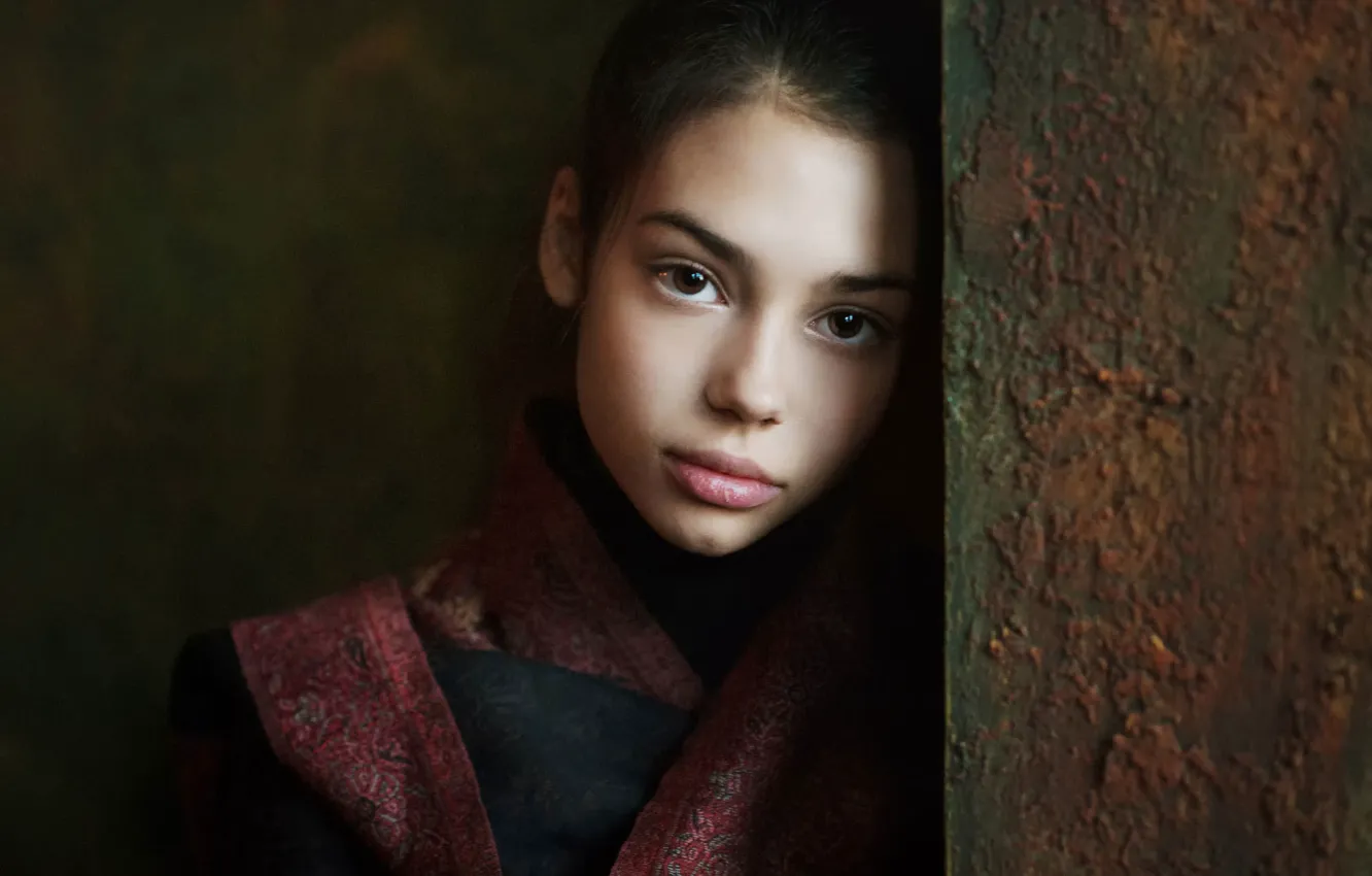Photo wallpaper portrait, Nastya, girl.brown-eyed
