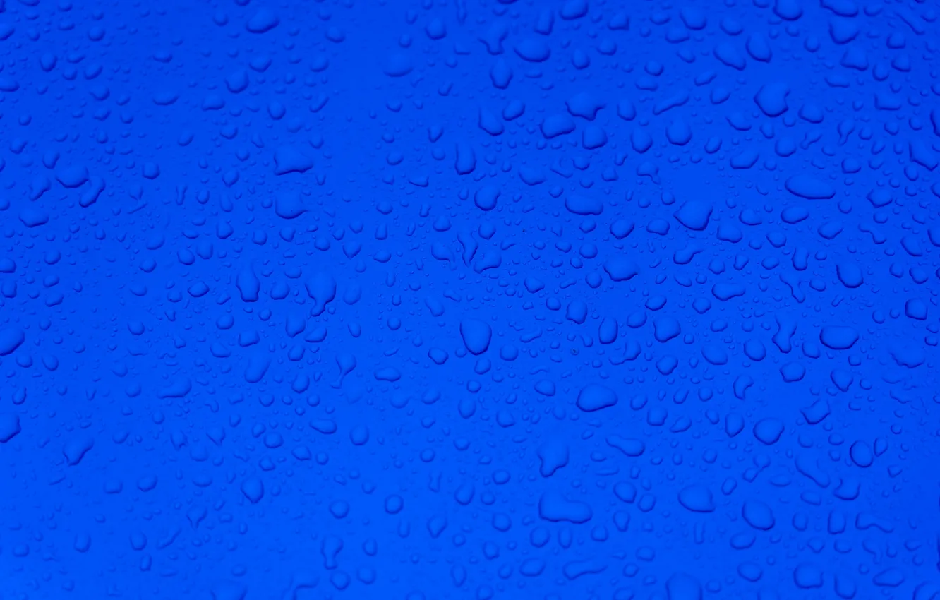 Photo wallpaper water, drops, texture, blue background, water drops