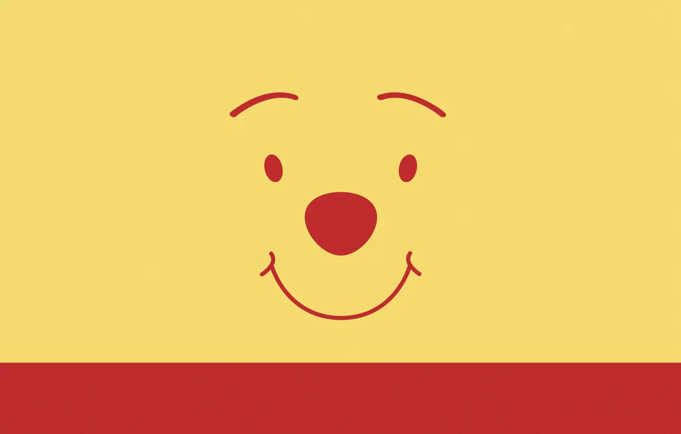 Photo wallpaper MINIMALISM, SMILE, FACE, EYES, NOSE, WINNIE-THE-POOH, WINNIE THE POOH