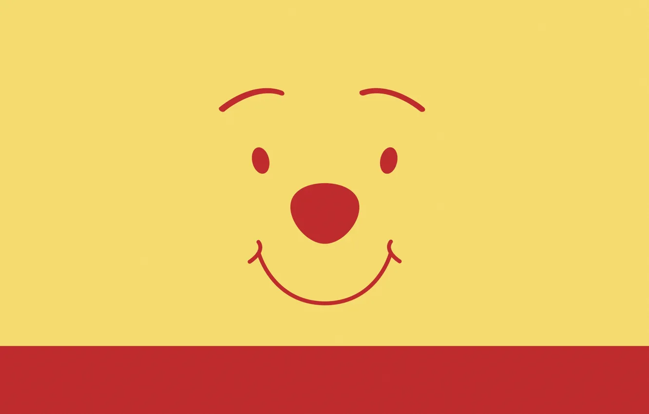 Photo wallpaper eyes, face, smile, minimalism, nose, Winnie The Pooh, Winnie-the-Pooh