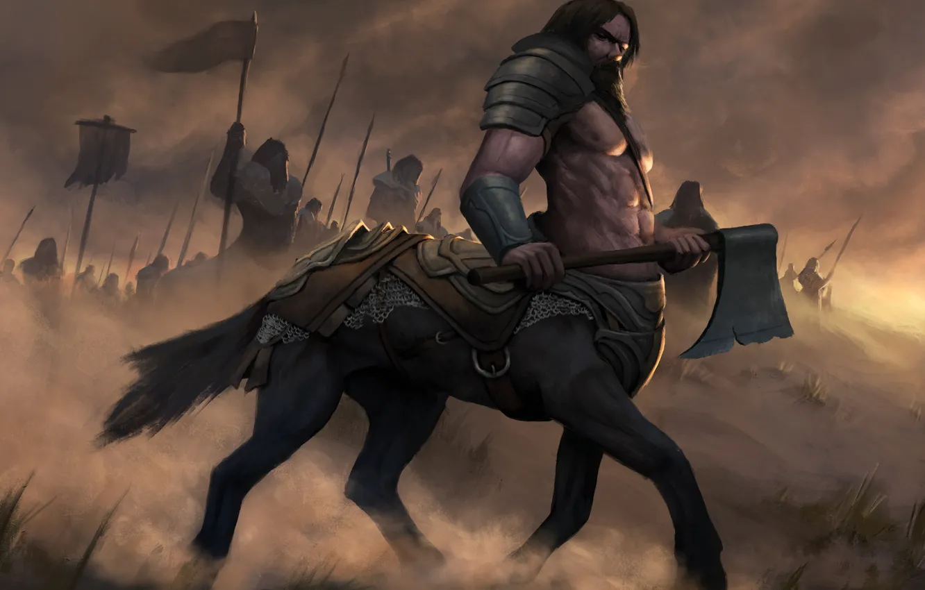Photo wallpaper warrior, male, army, Centaur