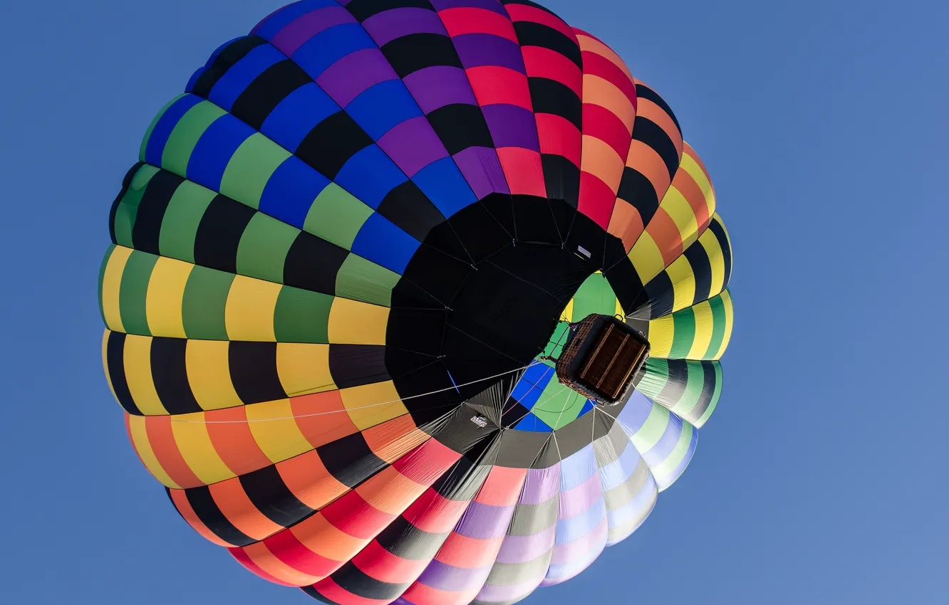 Photo wallpaper the sky, flight, balloon, basket