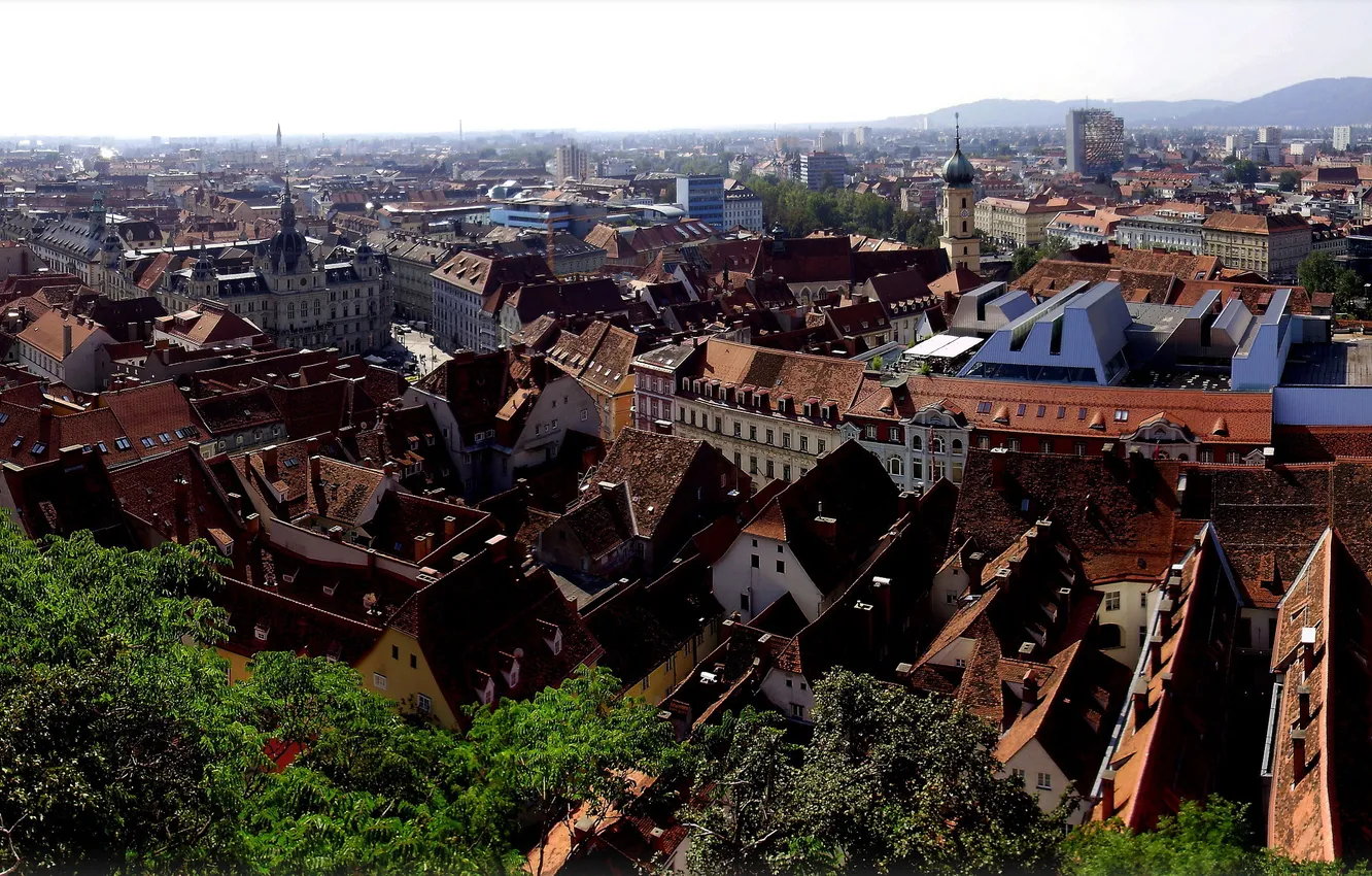 Photo wallpaper the city, photo, home, Austria, top, Styria Graz