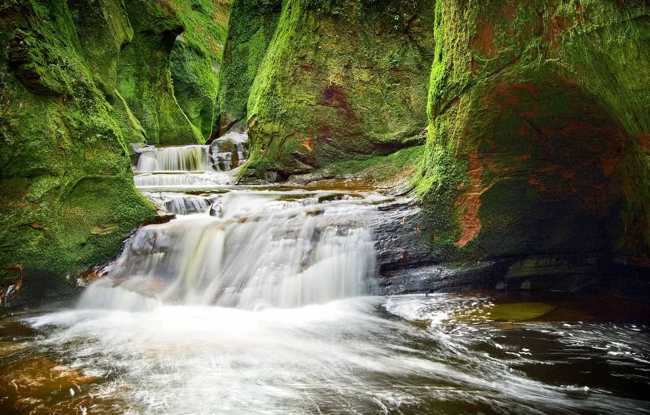 Photo wallpaper river, rocks, Scotland, Sterling, Finnich Glen