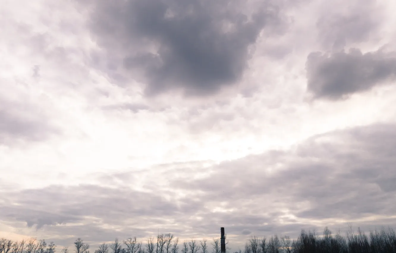 Photo wallpaper the sky, trees, clouds, overcast, building, home, Russia, Artem