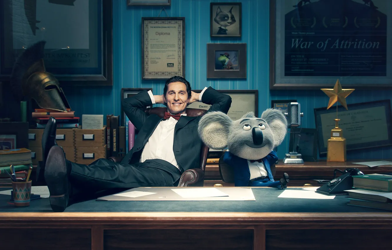 Photo wallpaper cinema, man, movie, film, animated film, office, Universal Pictures, animated movie