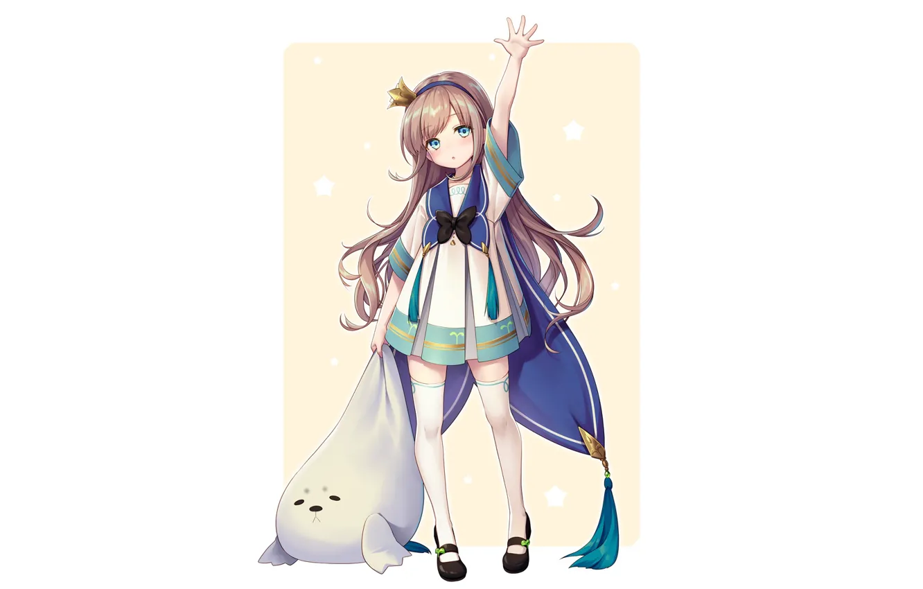 Photo wallpaper toy, pillow, crown, girl, Princesa