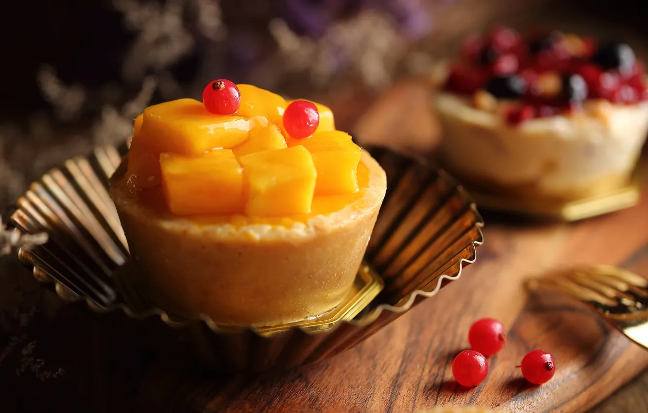 Photo wallpaper cake, fruit, mango, dessert, cakes