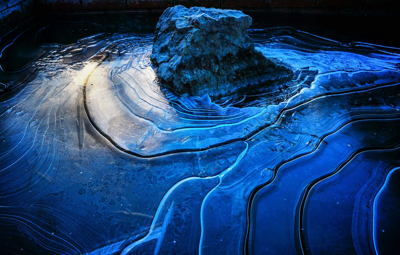 Photo wallpaper ice, nature, stones