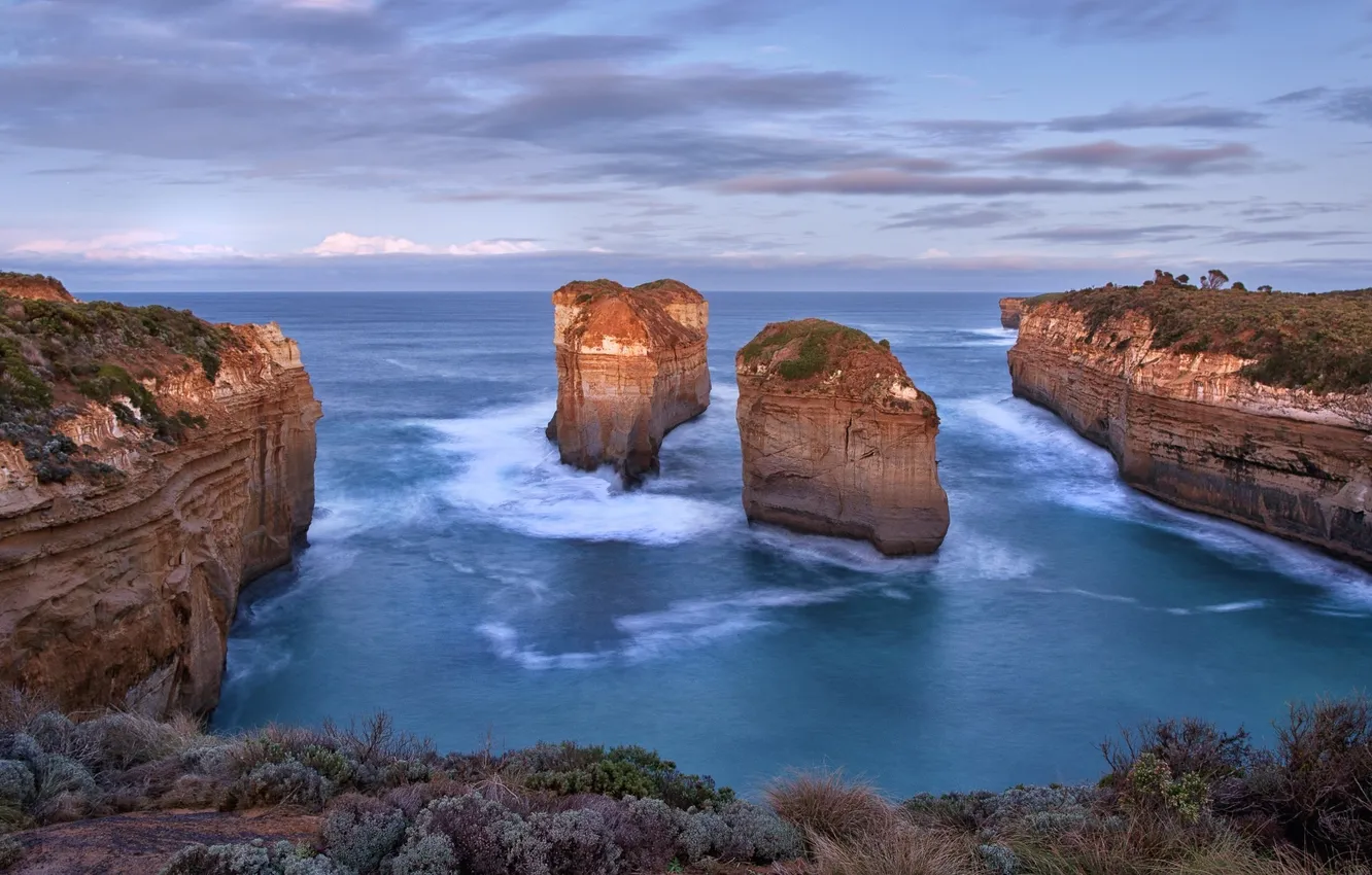 Photo wallpaper sea, the sky, landscape, rocks