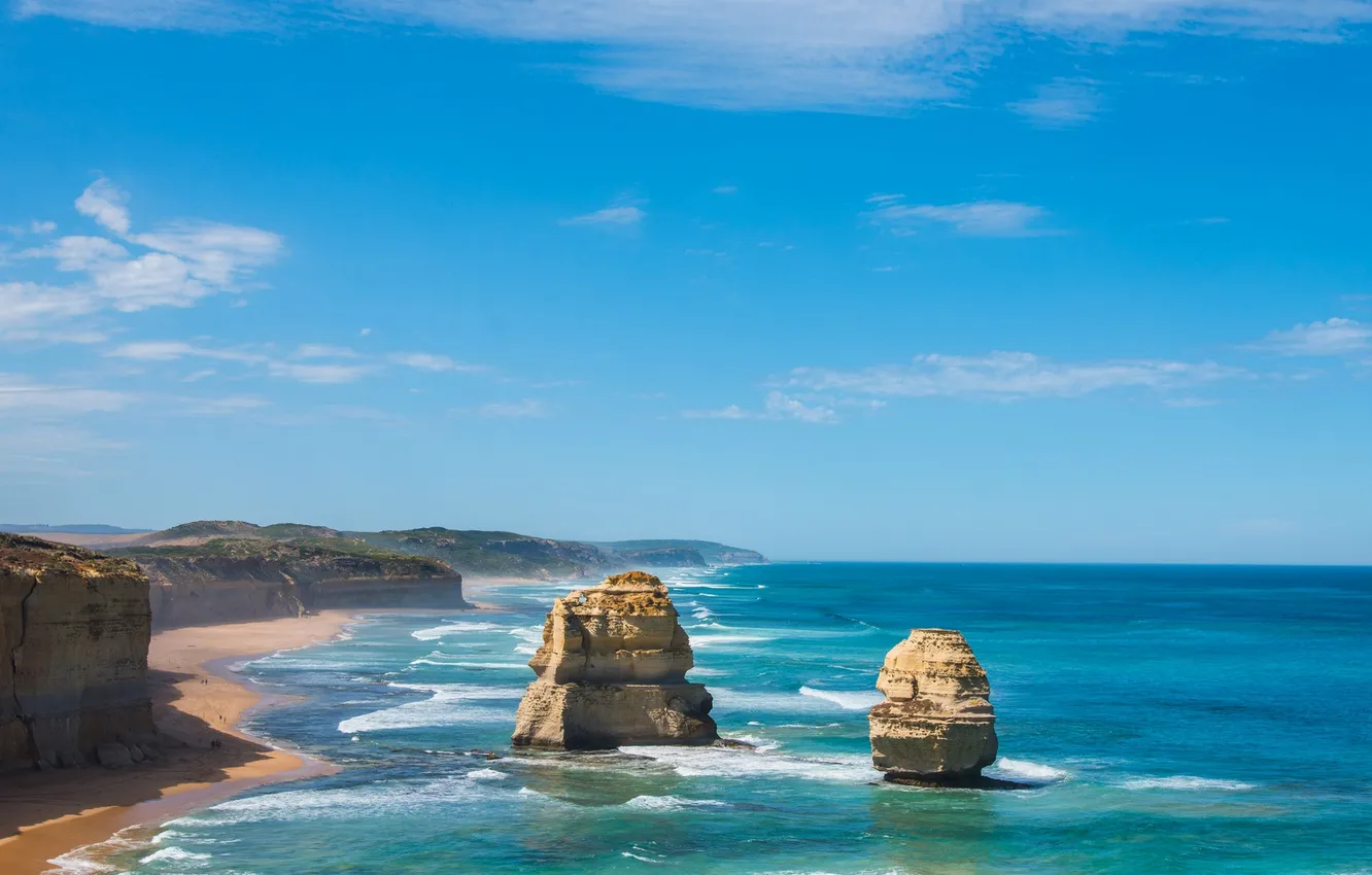 Photo wallpaper sea, the sky, open, the ocean, rocks
