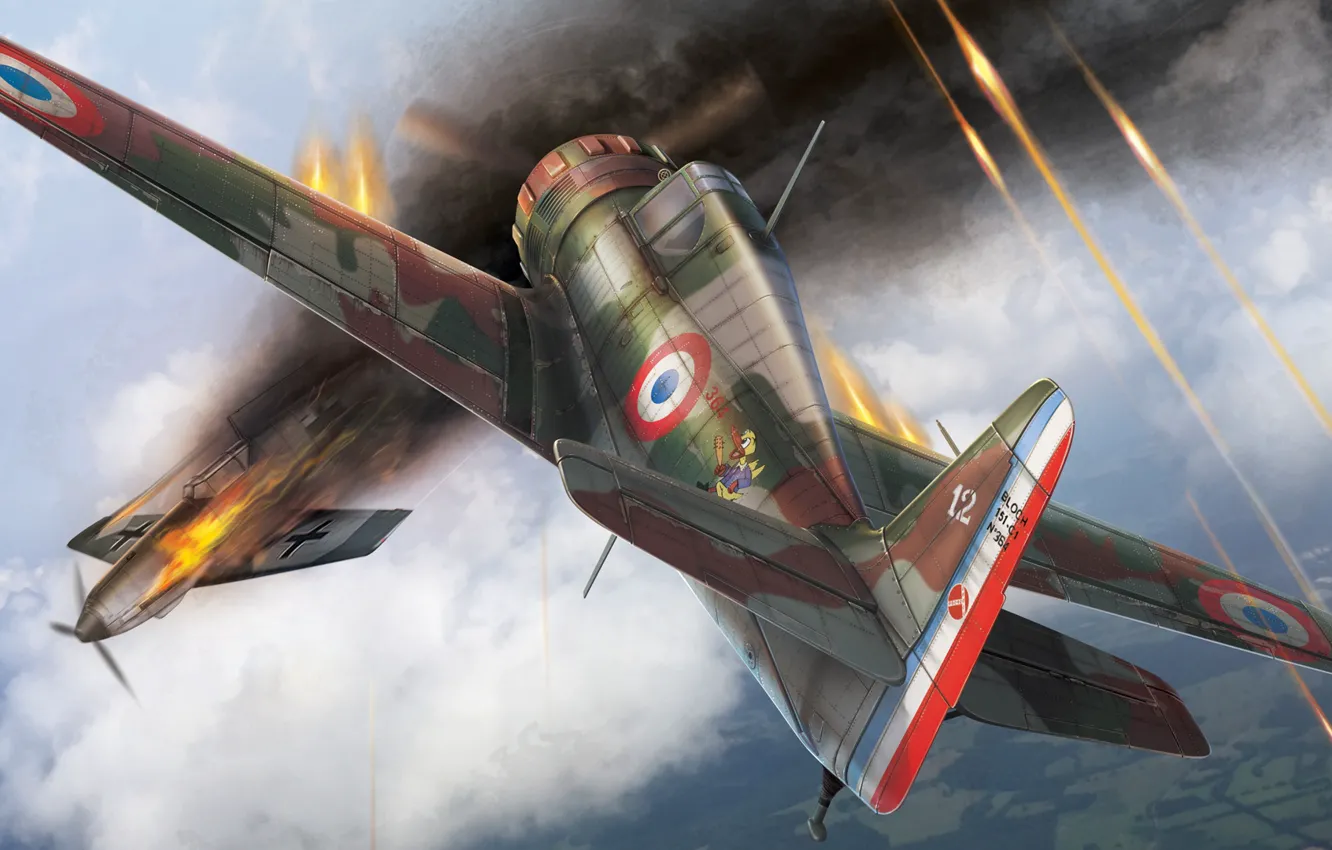 Photo wallpaper The French air force, French fighter-monoplane, Air force, Bloch MB.151