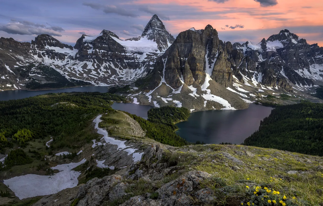 Photo wallpaper snow, mountains, Canada, Canada, mountains, snow, Assiniboine Provincial Park, Assiniboine Provincial Park