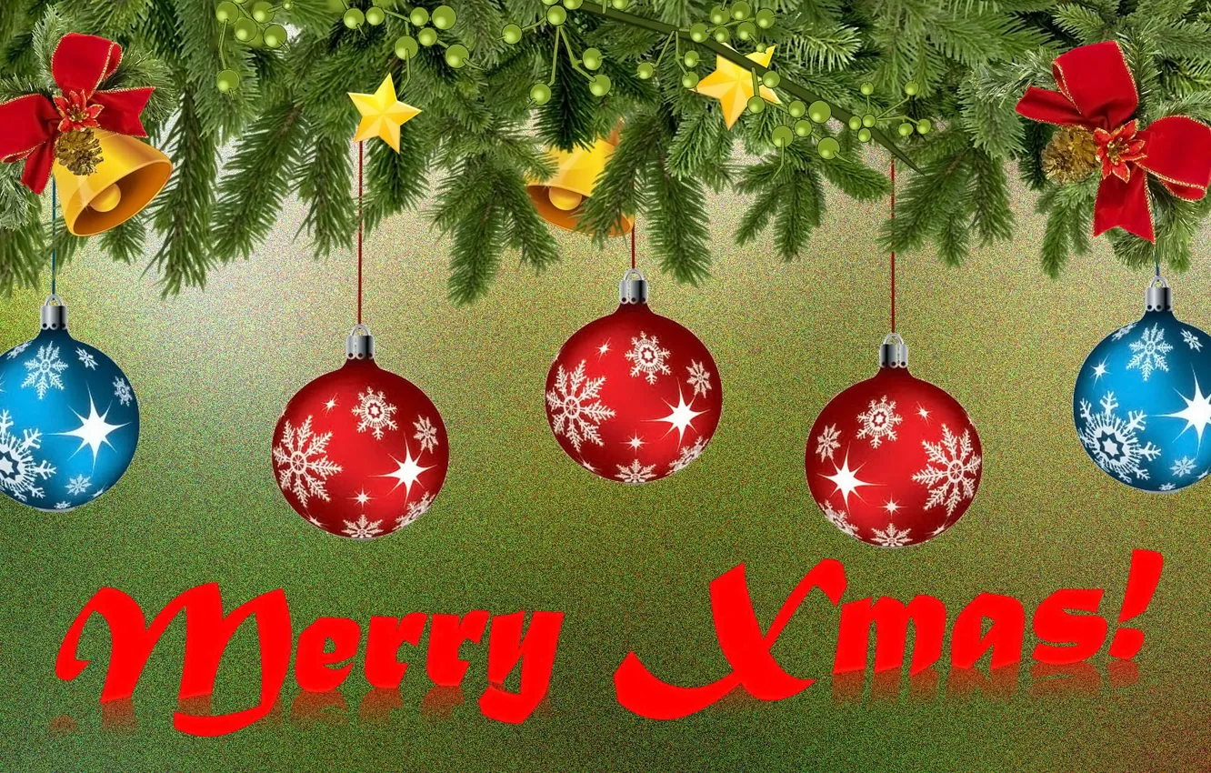 Photo wallpaper Christmas, Bombki, Decorations