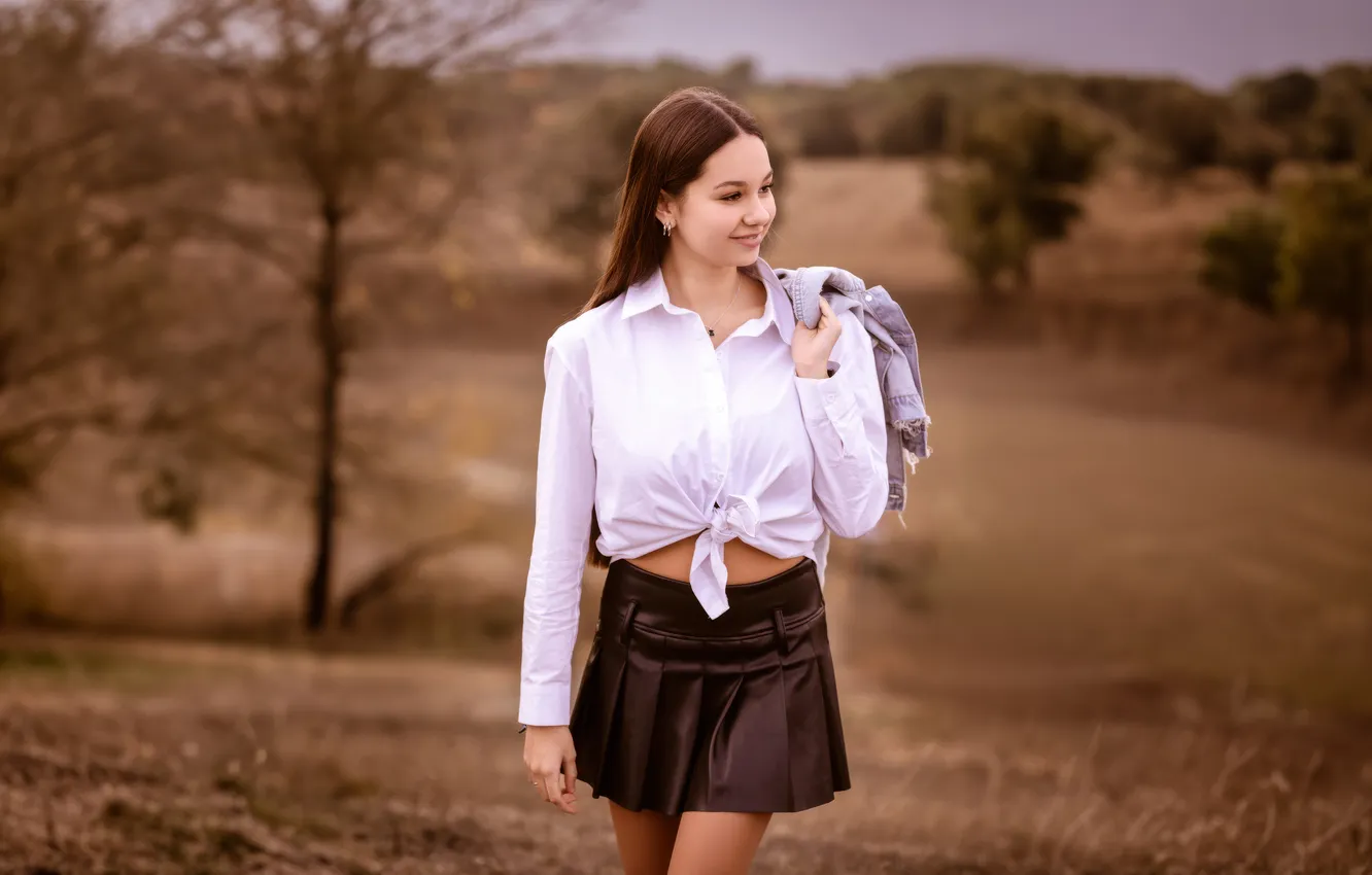 Photo wallpaper girl, beautiful, model, cute, skirt, tank top