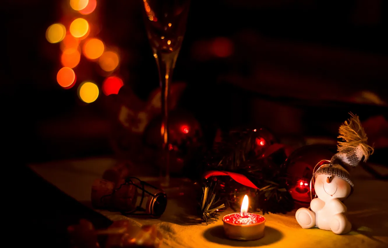 Photo wallpaper background, holiday, toy, candles