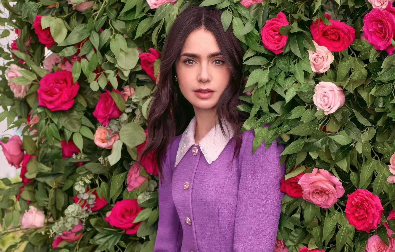 Photo wallpaper Lily Collins, Campaign, koradior
