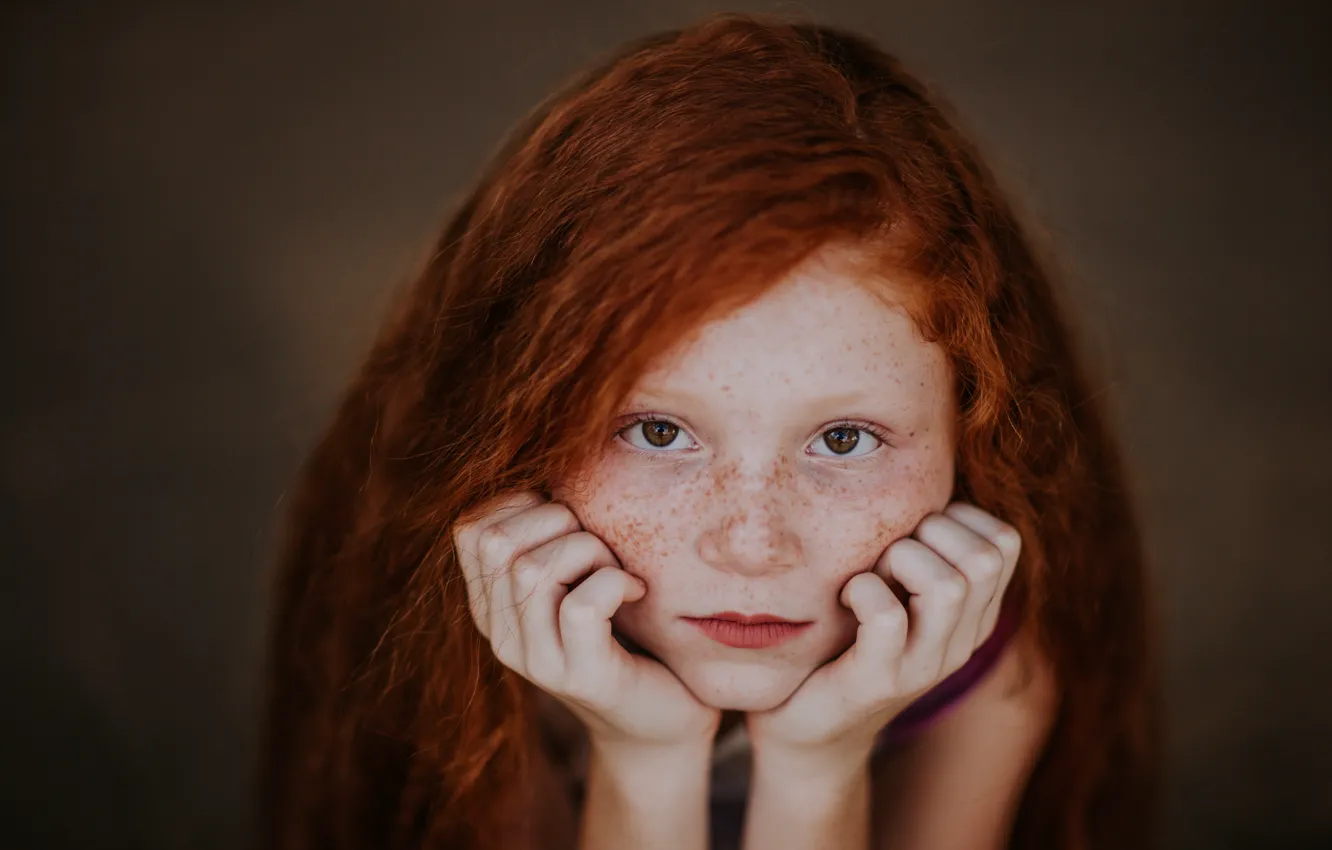Photo wallpaper portrait, freckles, red hair, red hair, brown eyes, brown eyes, beautiful girl, beautiful girl