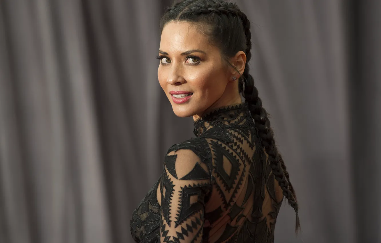 Photo wallpaper look, pose, model, makeup, actress, brunette, Olivia Munn, TV presenter