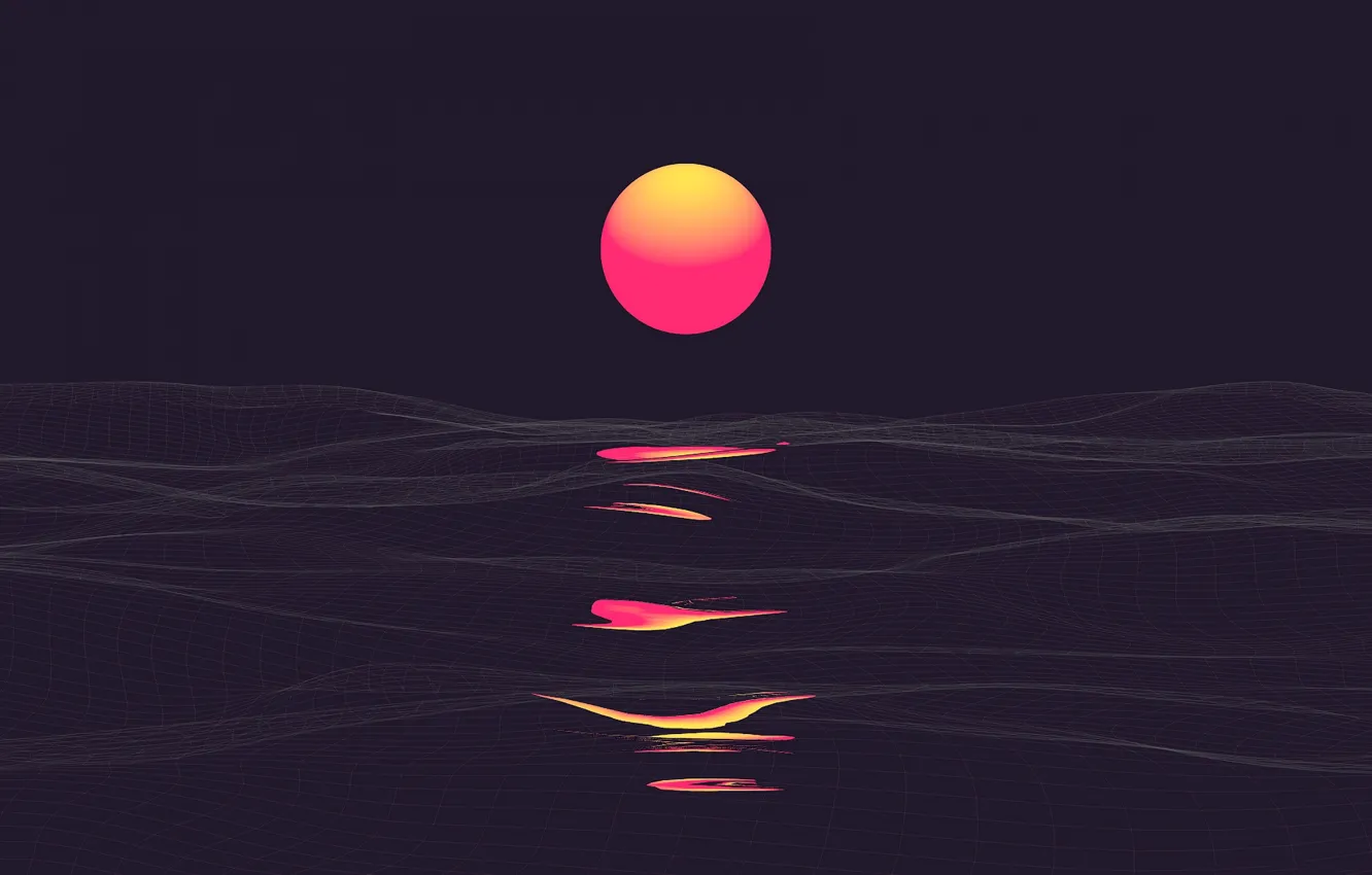 Photo wallpaper sea, the sun, sunset, abstraction