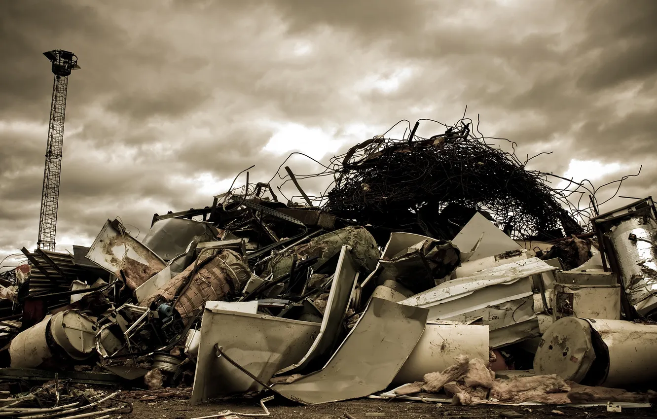 Photo wallpaper the sky, scrap, Dump
