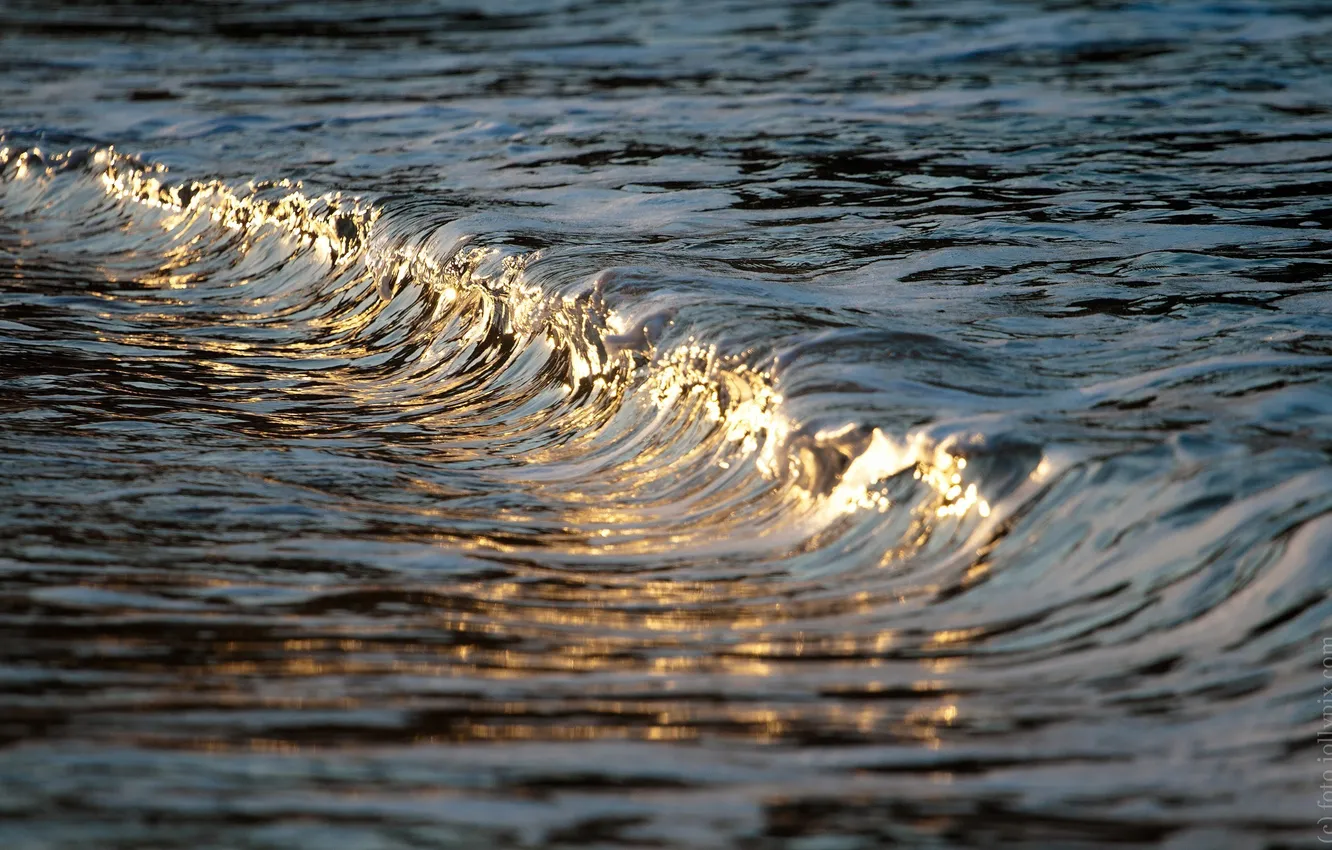 Photo wallpaper sea, wave, water, the sun, reflection