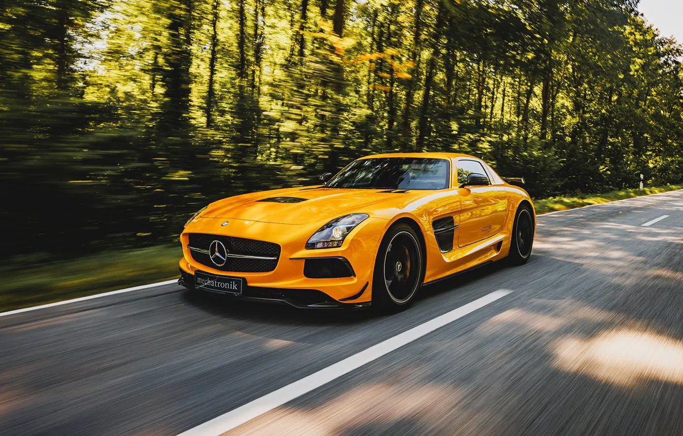 Photo wallpaper sls, amg, Black series, Mercedec - Benz