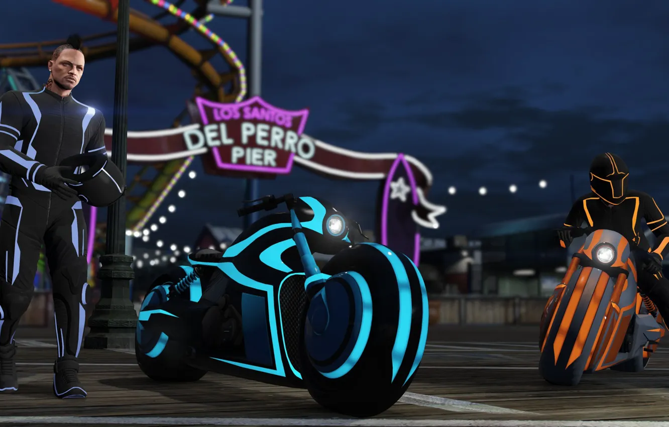 Photo wallpaper game, online, tron, tatoo, gangsta, pier, gta, GTA V