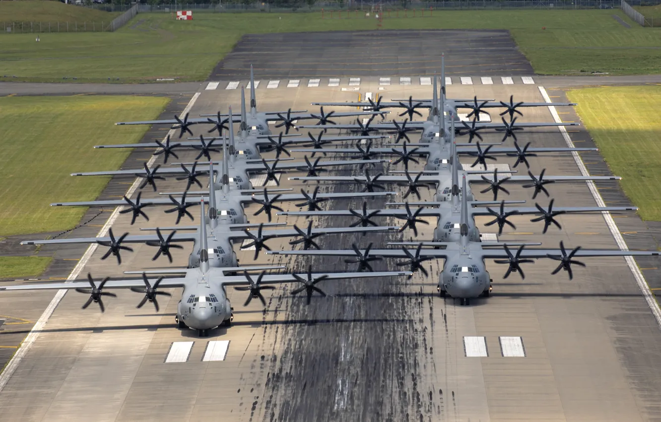 Photo wallpaper The plane, USAF, Military transport, Elephant Walk, C-130J Super Hercules