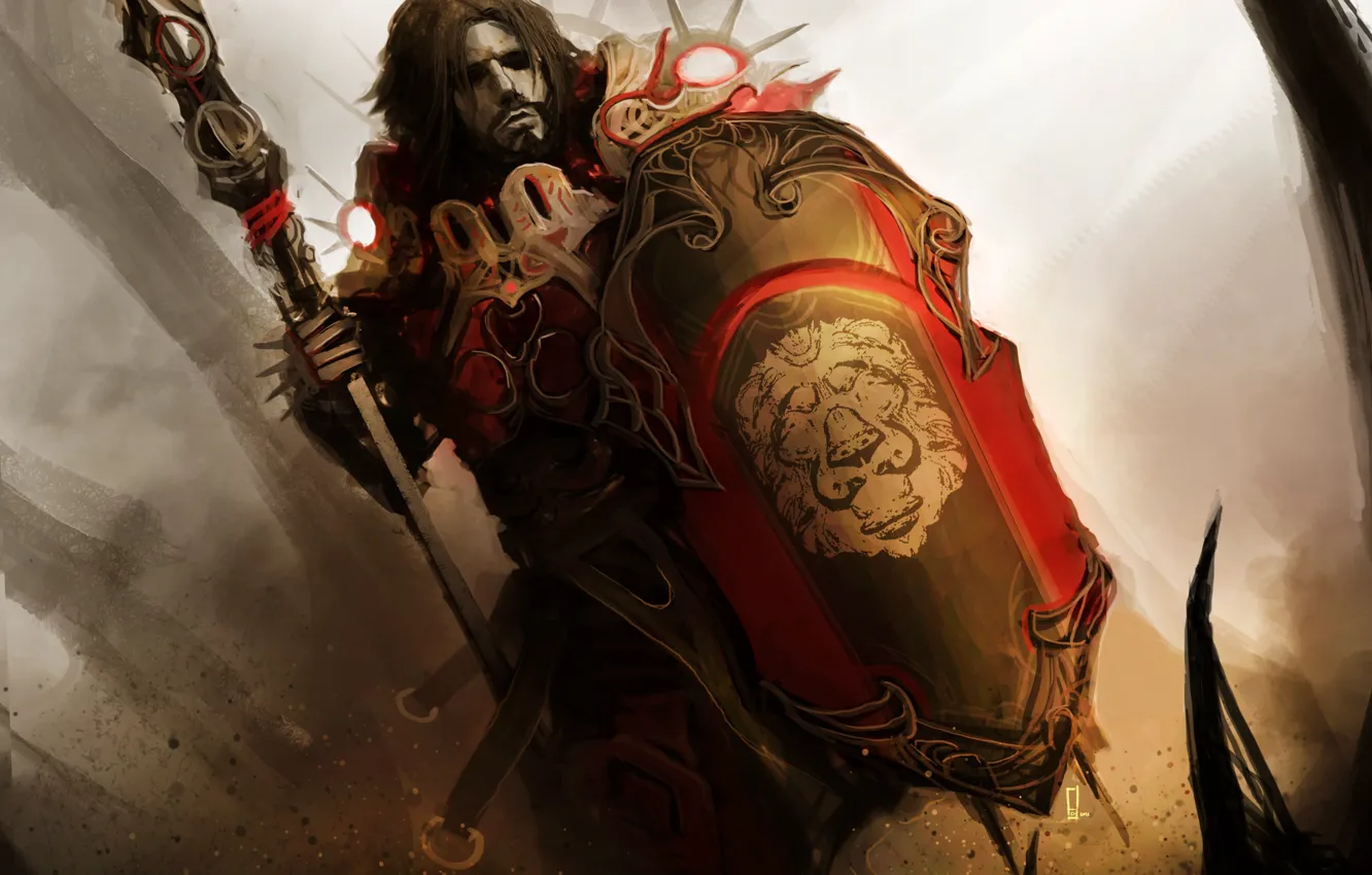 Photo wallpaper spear, shield, theDURRRRIAN, shield master, the head of a lion