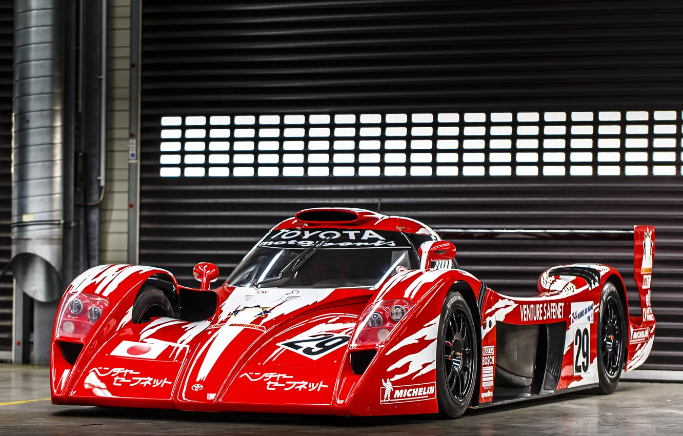 Photo wallpaper red, Toyota, car, Toyota, 1998, racing, GT One, Race Version