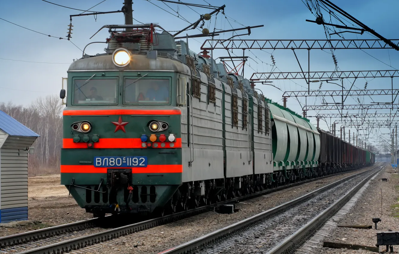 Photo wallpaper rails, train, locomotive, Train