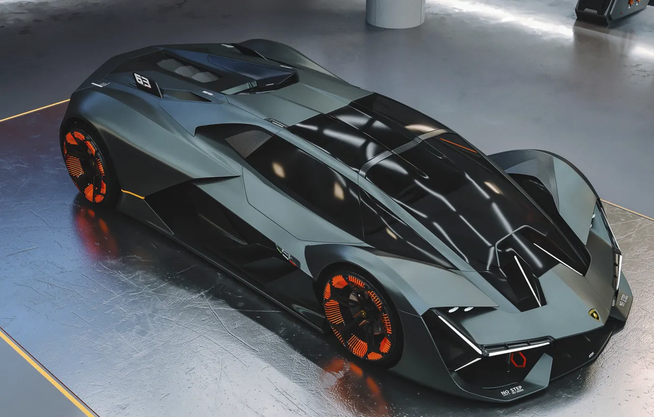 Photo wallpaper machine, auto, rendering, Lamborghini, the concept, Supercar, Hypercar, Lamborghini The Third Millennium