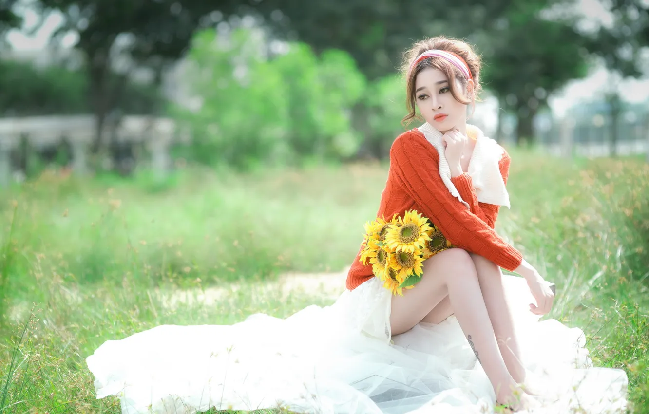 Photo wallpaper look, girl, Asian