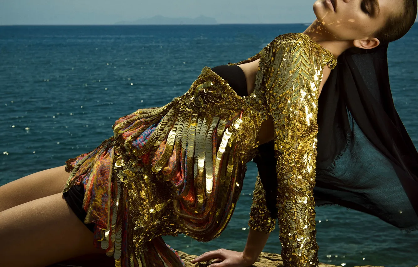 Photo wallpaper girl, model, dress, Rosanna Georgiou