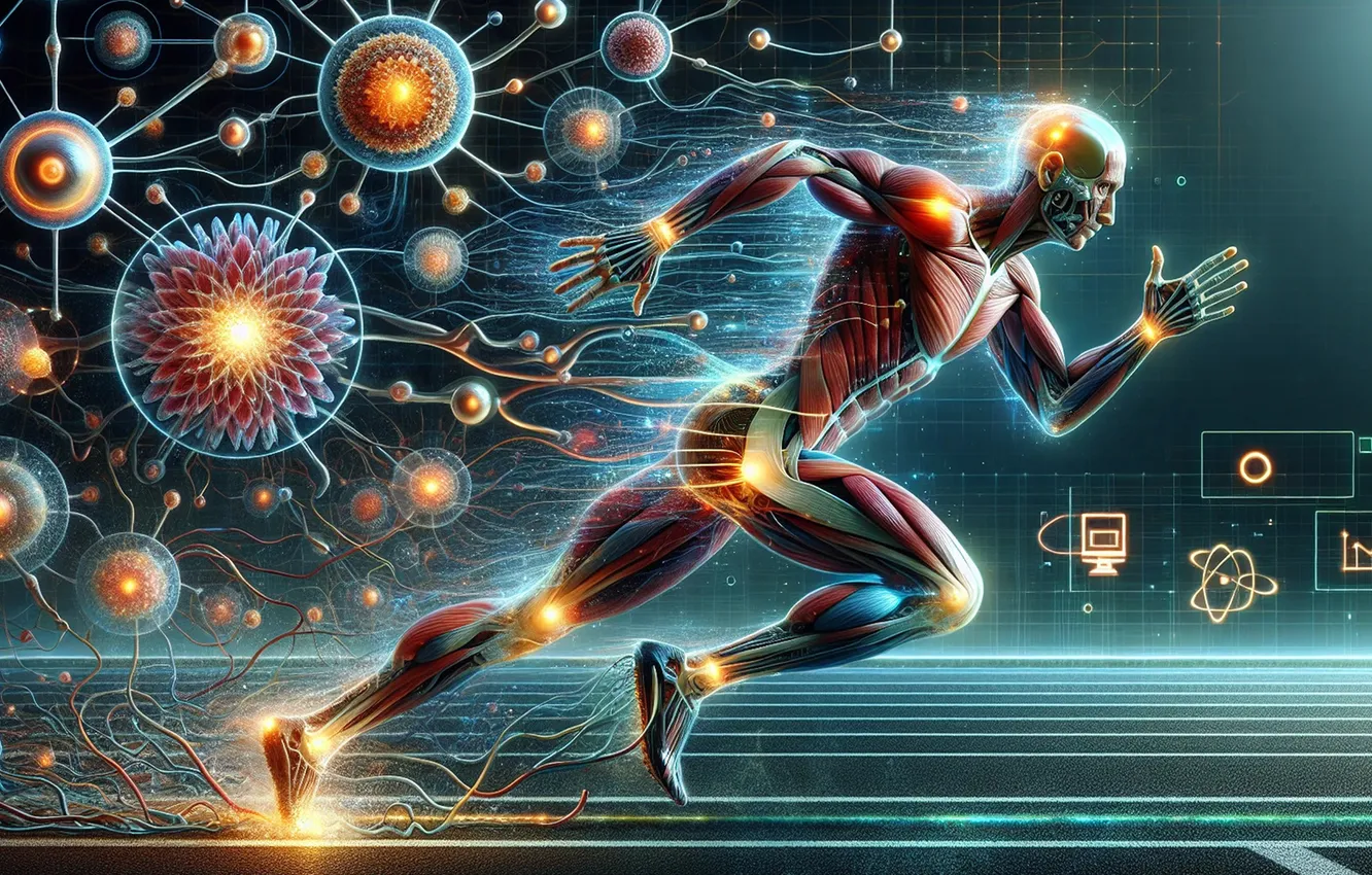 Photo wallpaper people, runs, muscle