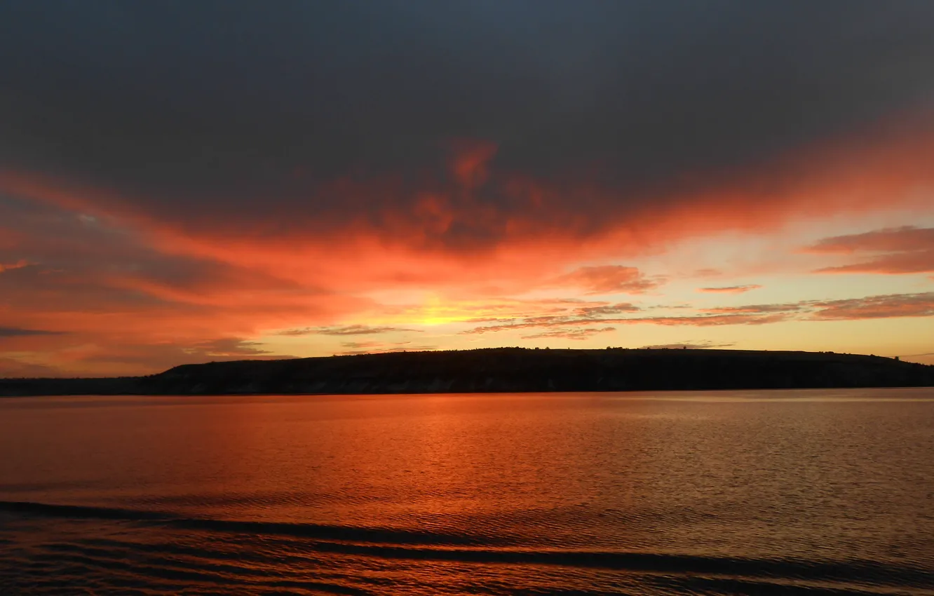 Photo wallpaper sea, the sky, water, sunset, nature, shore
