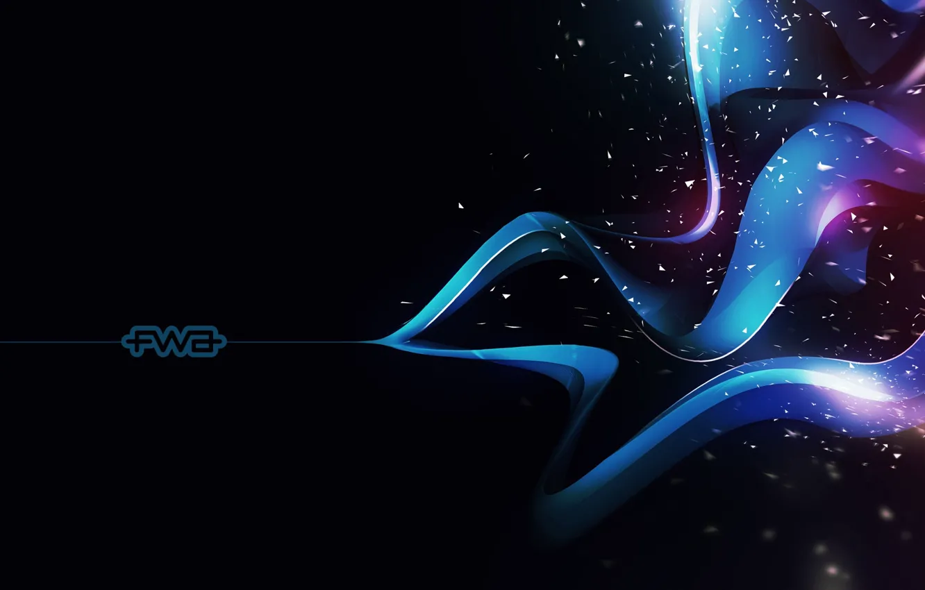 Photo wallpaper light, strips, particles, the inscription, color