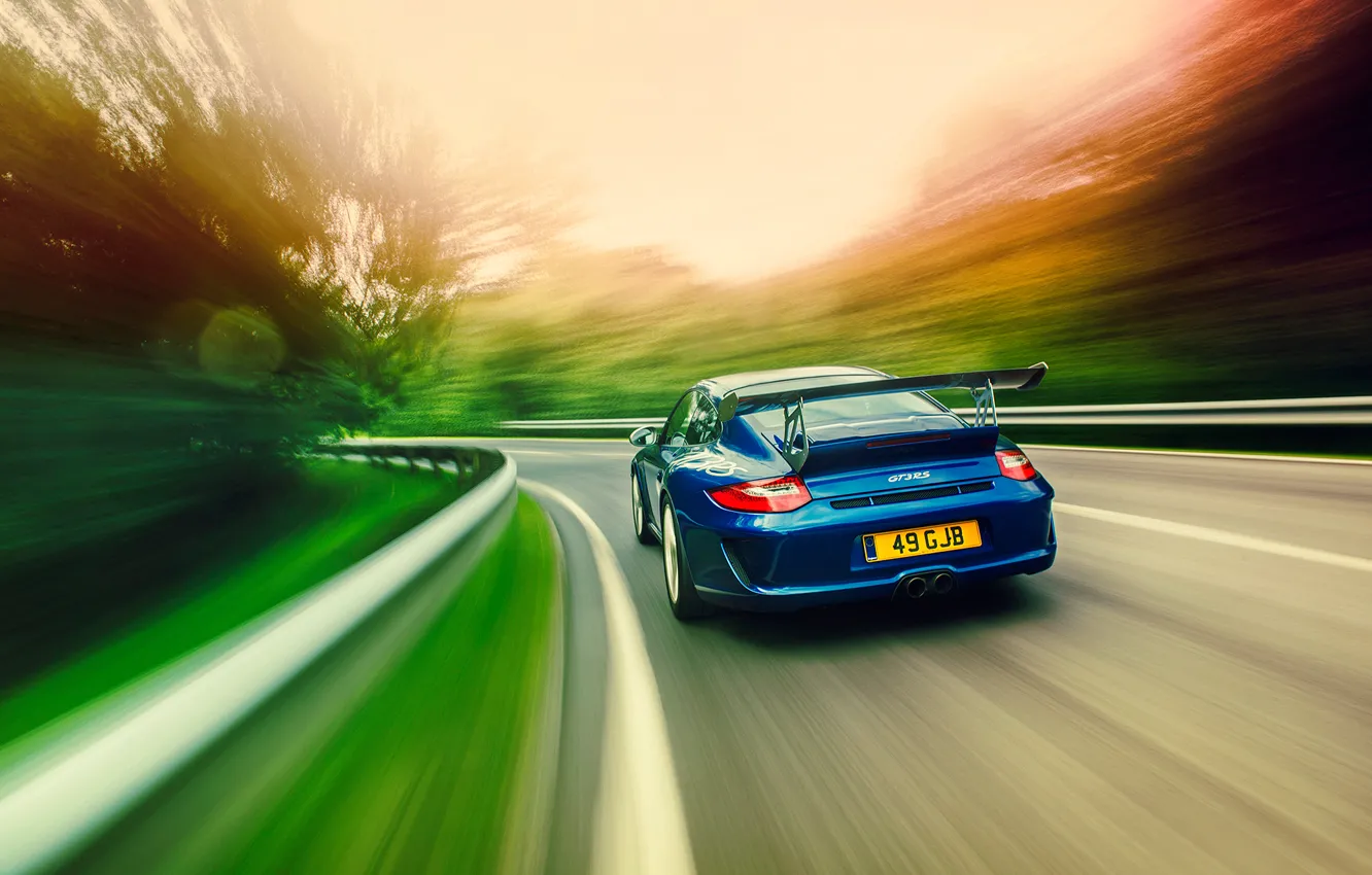 Photo wallpaper road, speed, Porsche, GT3RS, 997.2