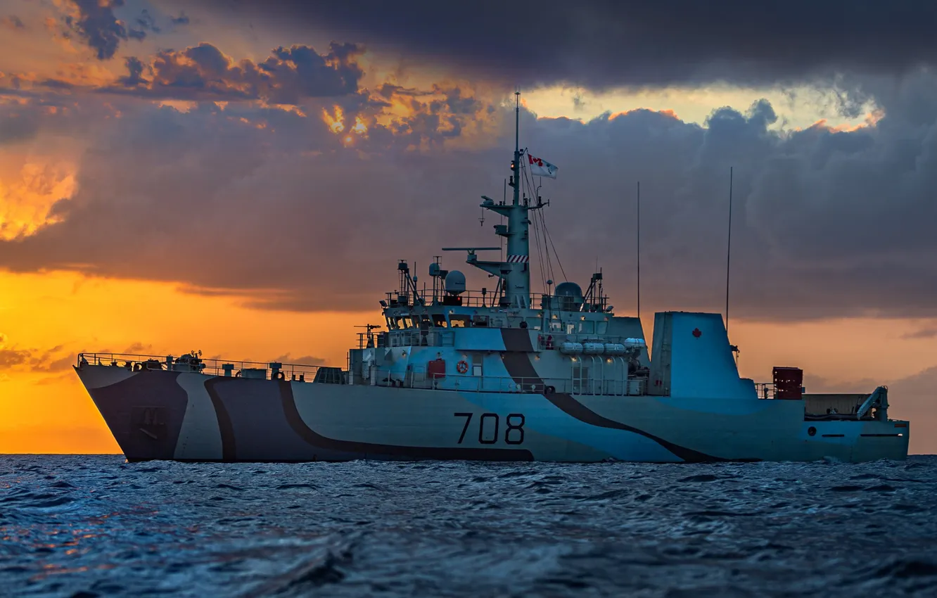 Photo wallpaper Canada, minesweeper, HMCS Moncton, MM-708