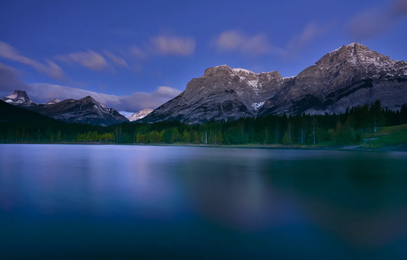 Photo wallpaper mountains, lake, Canada, Albert, Alberta, Canada, Canadian Rockies, Canadian Rockies