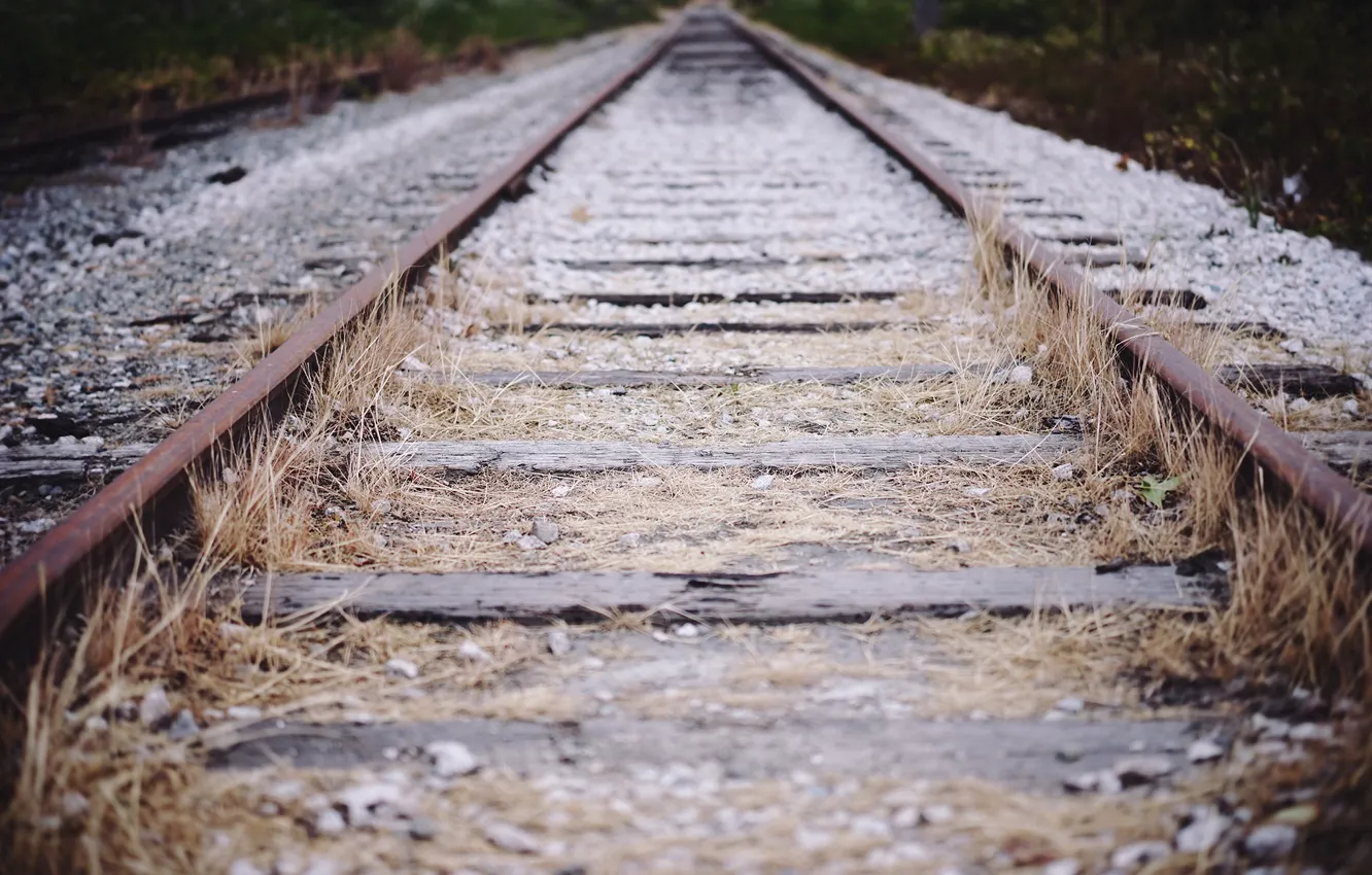 Photo wallpaper the way, rails, railroad