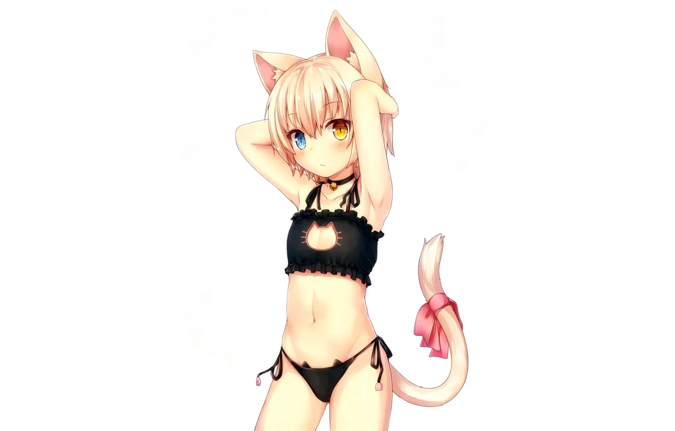 Photo wallpaper girl, sexy, lingerie, bra, cleavage, panties, legs, boobs