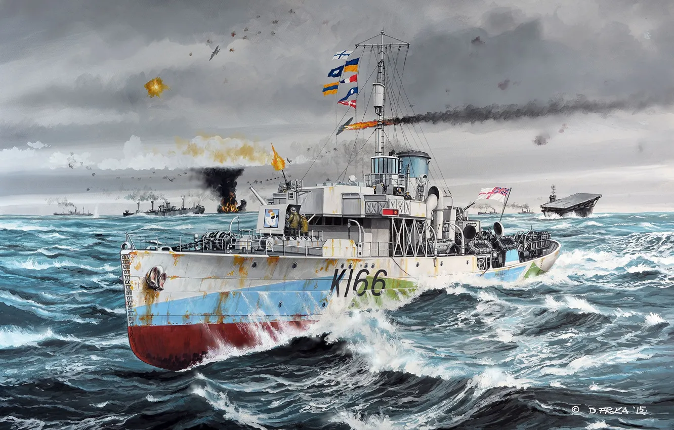 Photo wallpaper ship, art, Navy, corvette, the battle, military, Corvette, British