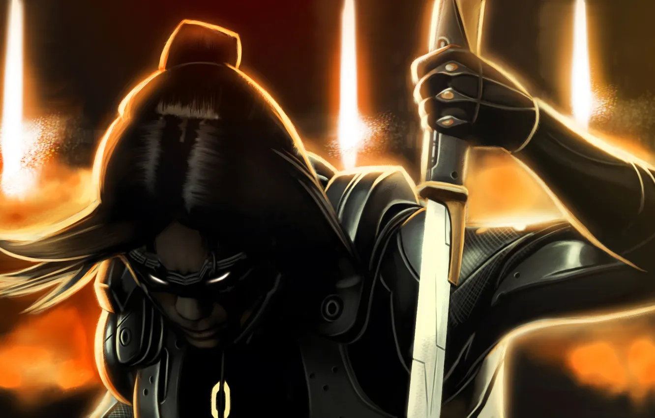 Photo wallpaper pose, glare, sword, mass effect, When The Leng