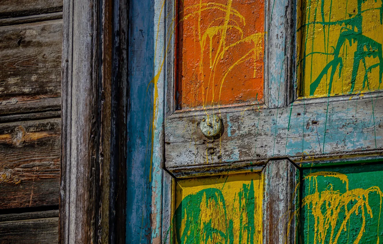 Photo wallpaper house, texture, the door