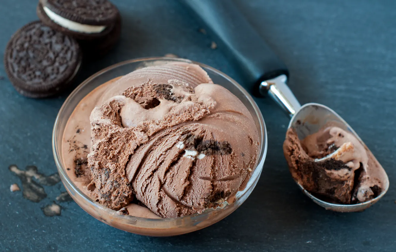 Photo wallpaper food, chocolate, cookies, ice cream, dessert, sweet