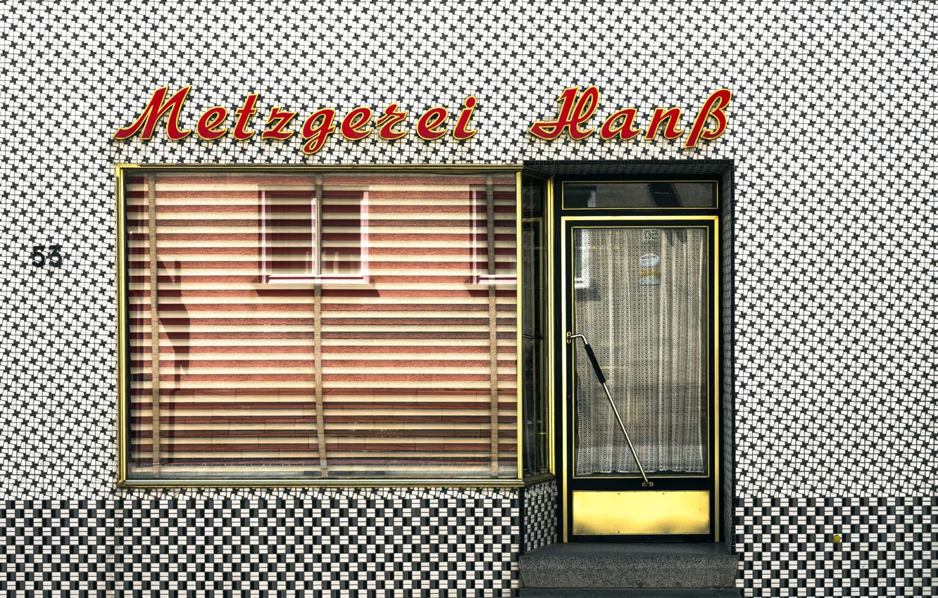Photo wallpaper mosaic, wall, the door, Facade Art